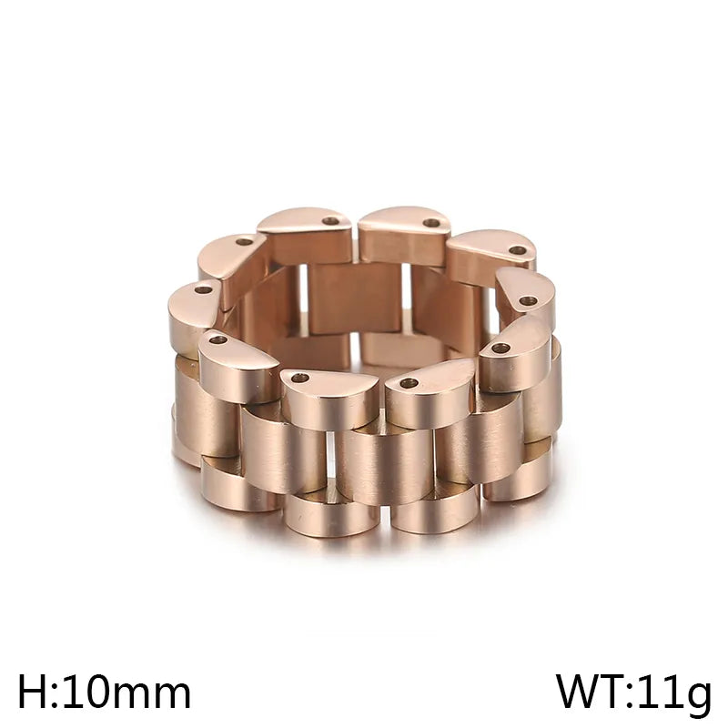 Simple Style Solid Color 304 Stainless Steel 18K Gold Plated Unisex Rings