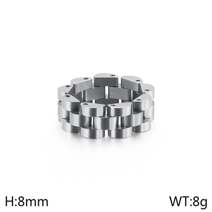 Simple Style Solid Color 304 Stainless Steel 18K Gold Plated Unisex Rings