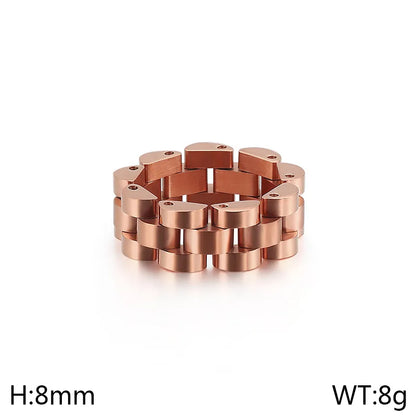 Simple Style Solid Color 304 Stainless Steel 18K Gold Plated Unisex Rings