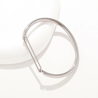 Simple Style Solid Color 304 Stainless Steel Bangle In Bulk