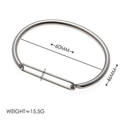 Simple Style Solid Color 304 Stainless Steel Bangle In Bulk