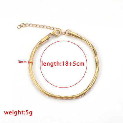 Simple Style Solid Color 304 Stainless Steel Bracelets In Bulk