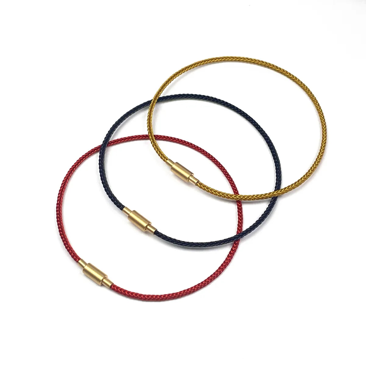 Simple Style Solid Color 304 Stainless Steel Gold Plated Bracelets In Bulk