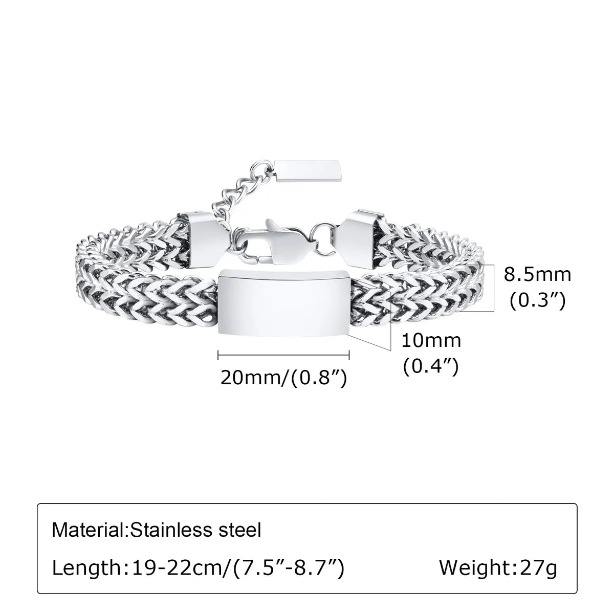 Simple Style Solid Color 304 Stainless Steel Men'S Bracelets