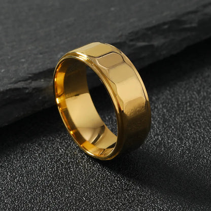 Simple Style Solid Color 304 Stainless Steel Plating Unisex Rings