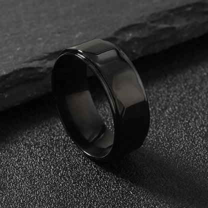 Simple Style Solid Color 304 Stainless Steel Plating Unisex Rings