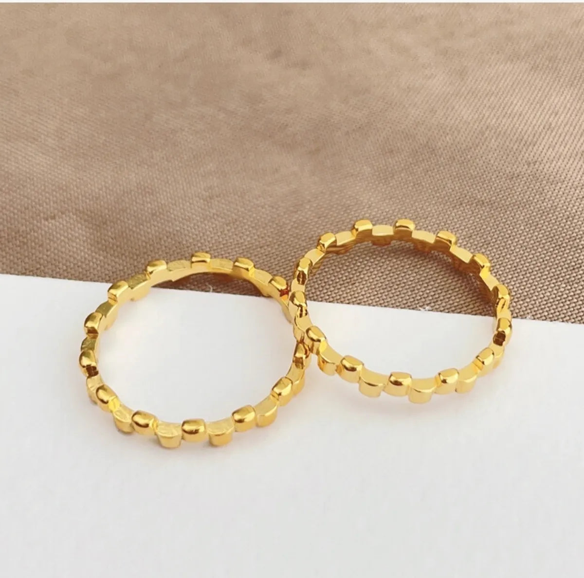 Simple Style Solid Color 304 Stainless Steel Titanium Steel 18K Gold Plated Rings In Bulk