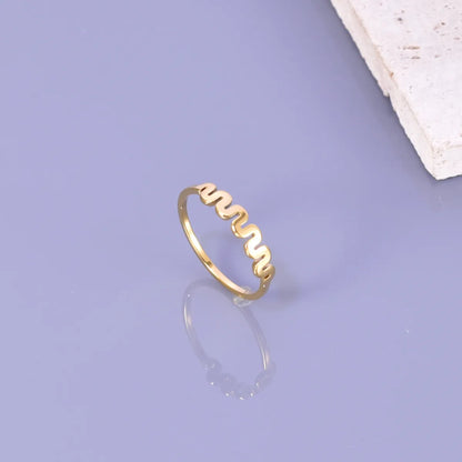 Simple Style Solid Color 304 Stainless Steel Titanium Steel 18K Gold Plated Rings In Bulk