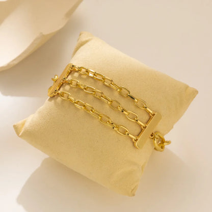 Simple Style Solid Color Alloy Chain Women's Bracelets