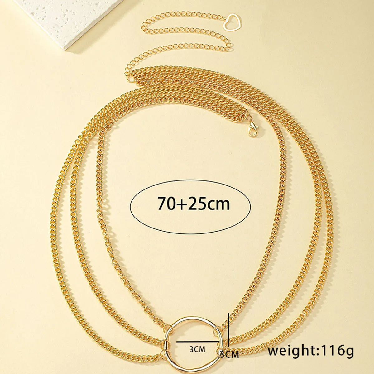 Simple Style Solid Color Alloy Chain Women's Waist Chain