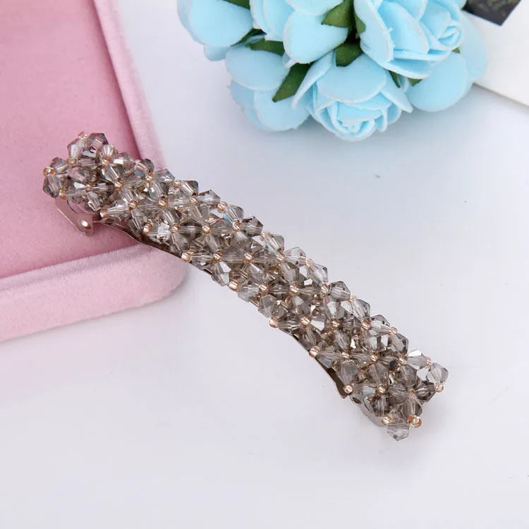 Simple Style Solid Color Alloy Inlay Rhinestones Hair Clip 1 Piece