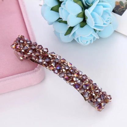 Simple Style Solid Color Alloy Inlay Rhinestones Hair Clip 1 Piece