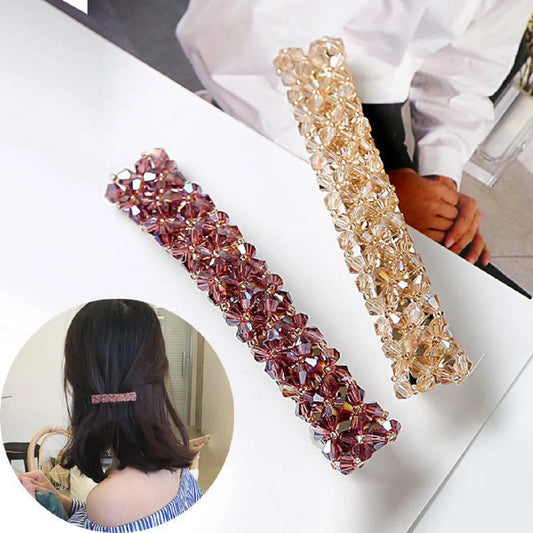 Simple Style Solid Color Alloy Inlay Rhinestones Hair Clip 1 Piece