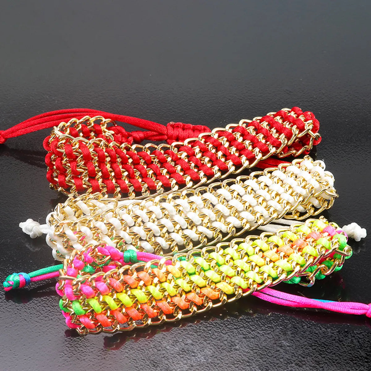 Simple Style Solid Color Alloy Knitting Unisex Bracelets