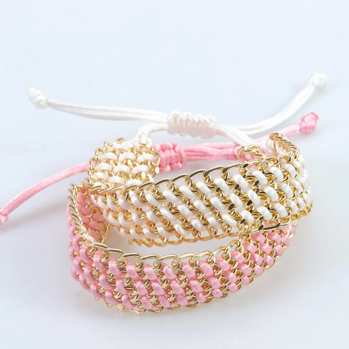 Simple Style Solid Color Alloy Knitting Unisex Bracelets