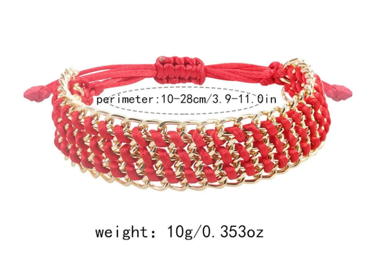 Simple Style Solid Color Alloy Knitting Unisex Bracelets