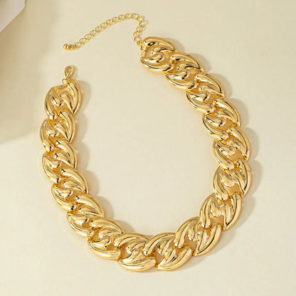 Simple Style Solid Color Alloy Plating 14k Gold Plated Women'S Choker