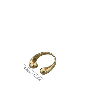 Simple Style Solid Color Alloy Plating 18K Gold Plated Women's Open Rings