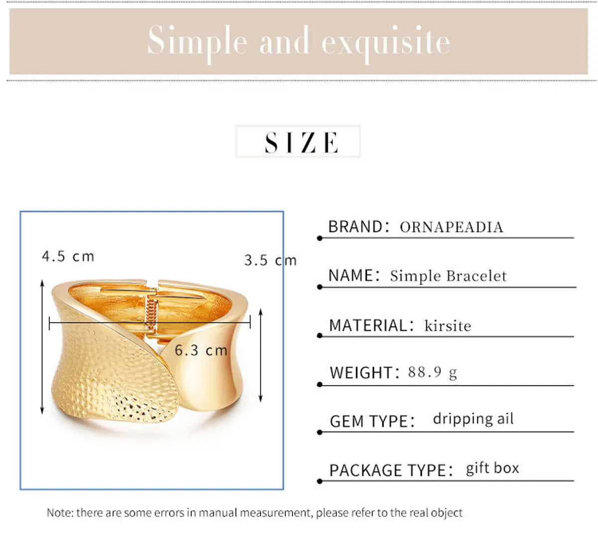 Simple Style Solid Color Alloy Plating Gold Plated Women's Bangle