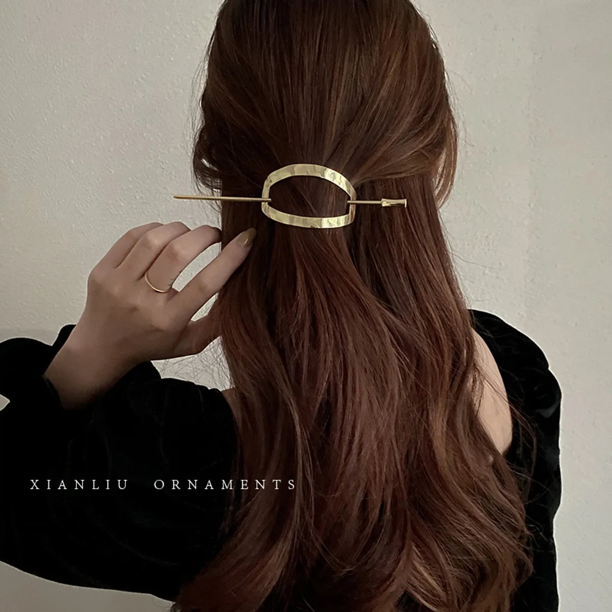 Simple Style Solid Color Alloy Plating Hairpin