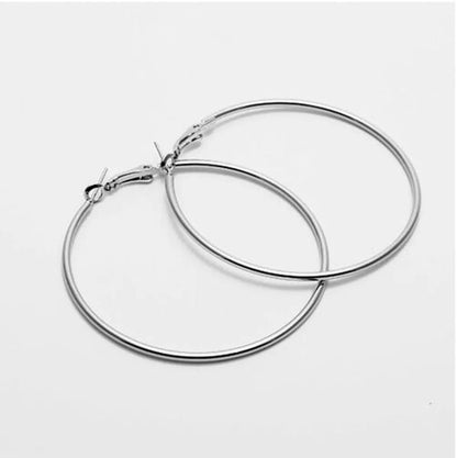 Simple Style Solid Color Alloy Plating Women'S Hoop Earrings 1 Pair