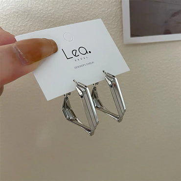 Simple Style Solid Color Alloy Polishing Women'S Earrings