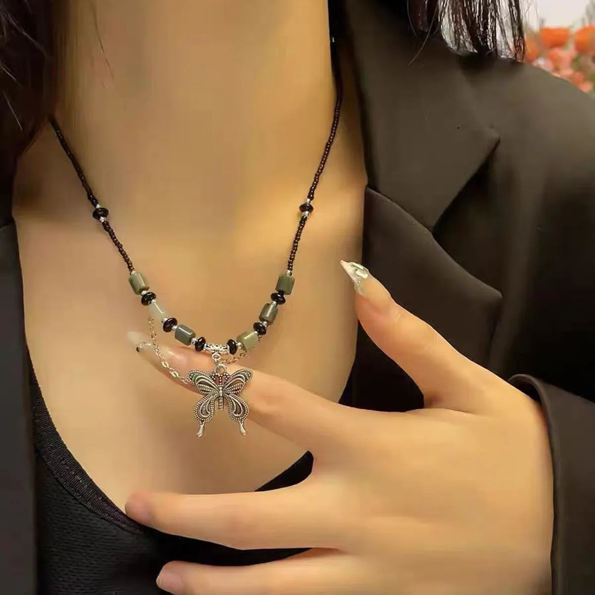 Simple Style Solid Color Alloy Titanium Steel Wholesale Necklace