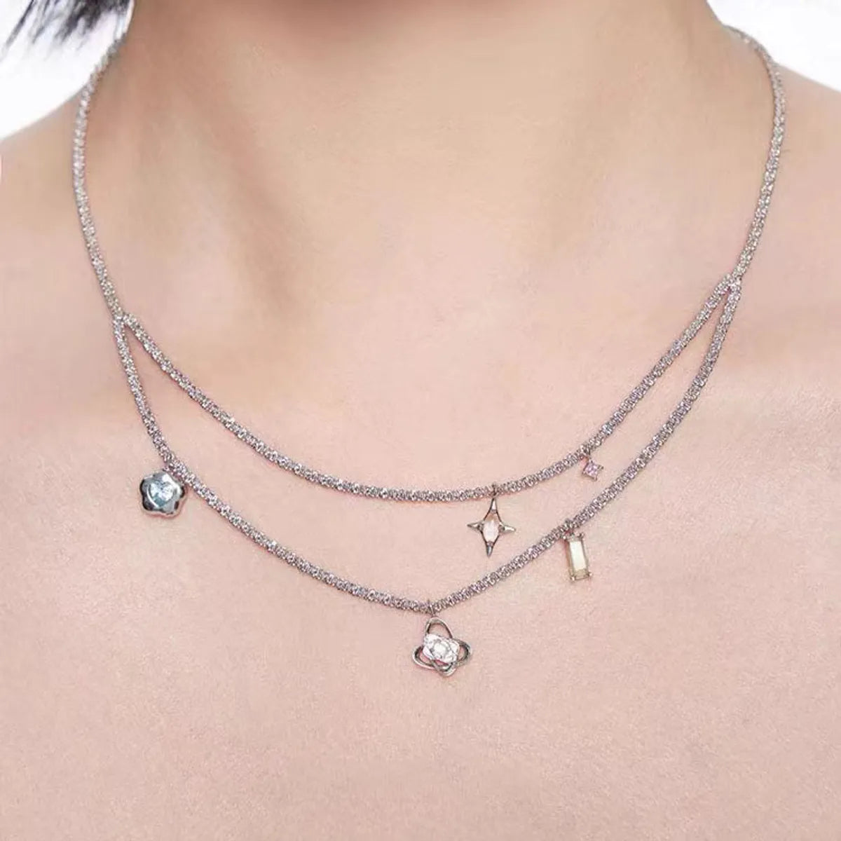 Simple Style Solid Color Alloy Titanium Steel Wholesale Necklace