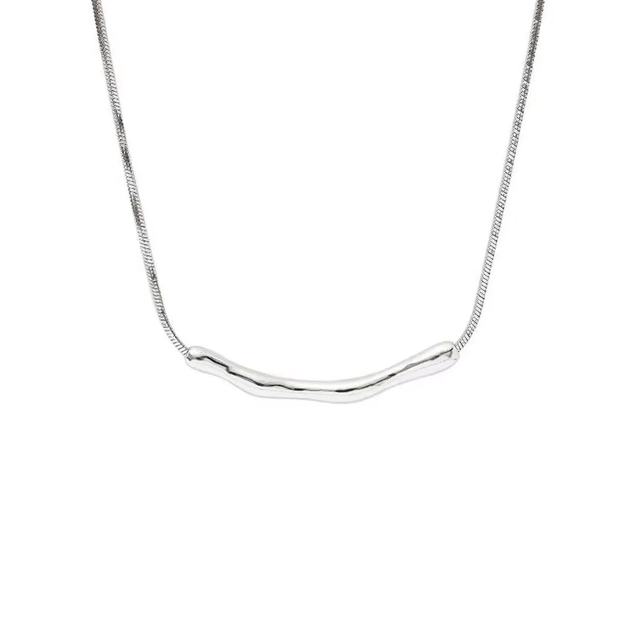 Simple Style Solid Color Alloy Titanium Steel Wholesale Necklace