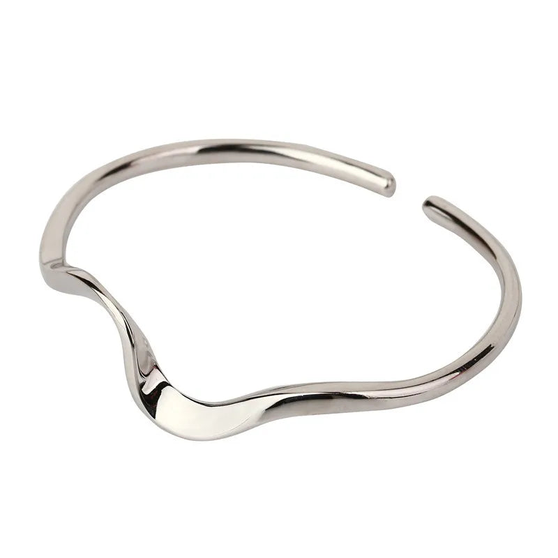 Simple Style Solid Color Alloy Wholesale Bangle