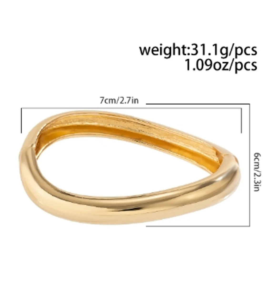 Simple Style Solid Color Alloy Wholesale Bangle