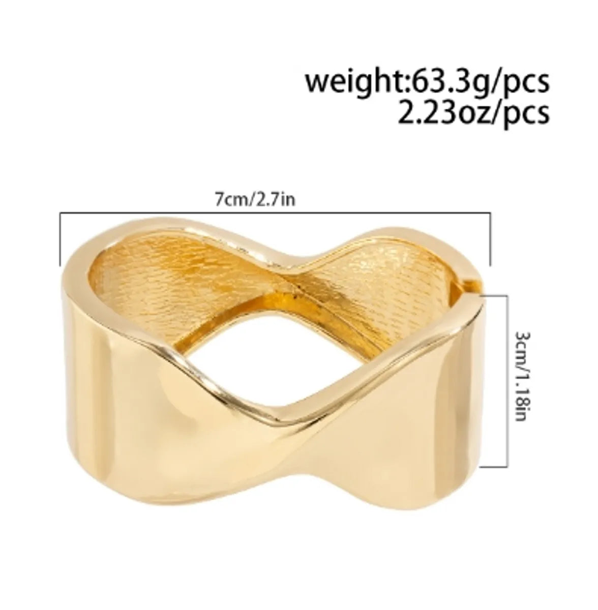 Simple Style Solid Color Alloy Wholesale Bangle