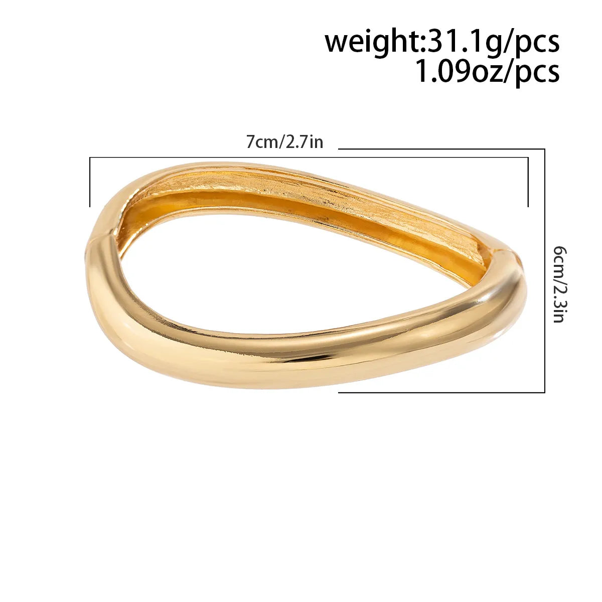 Simple Style Solid Color Alloy Wholesale Bangle