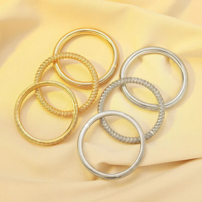 Simple Style Solid Color Alloy Wholesale Bangle