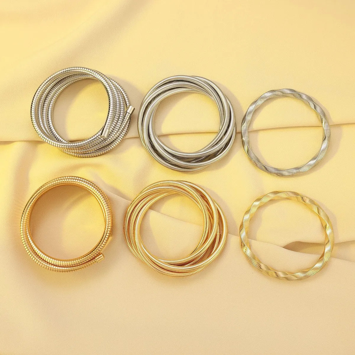 Simple Style Solid Color Alloy Wholesale Bangle