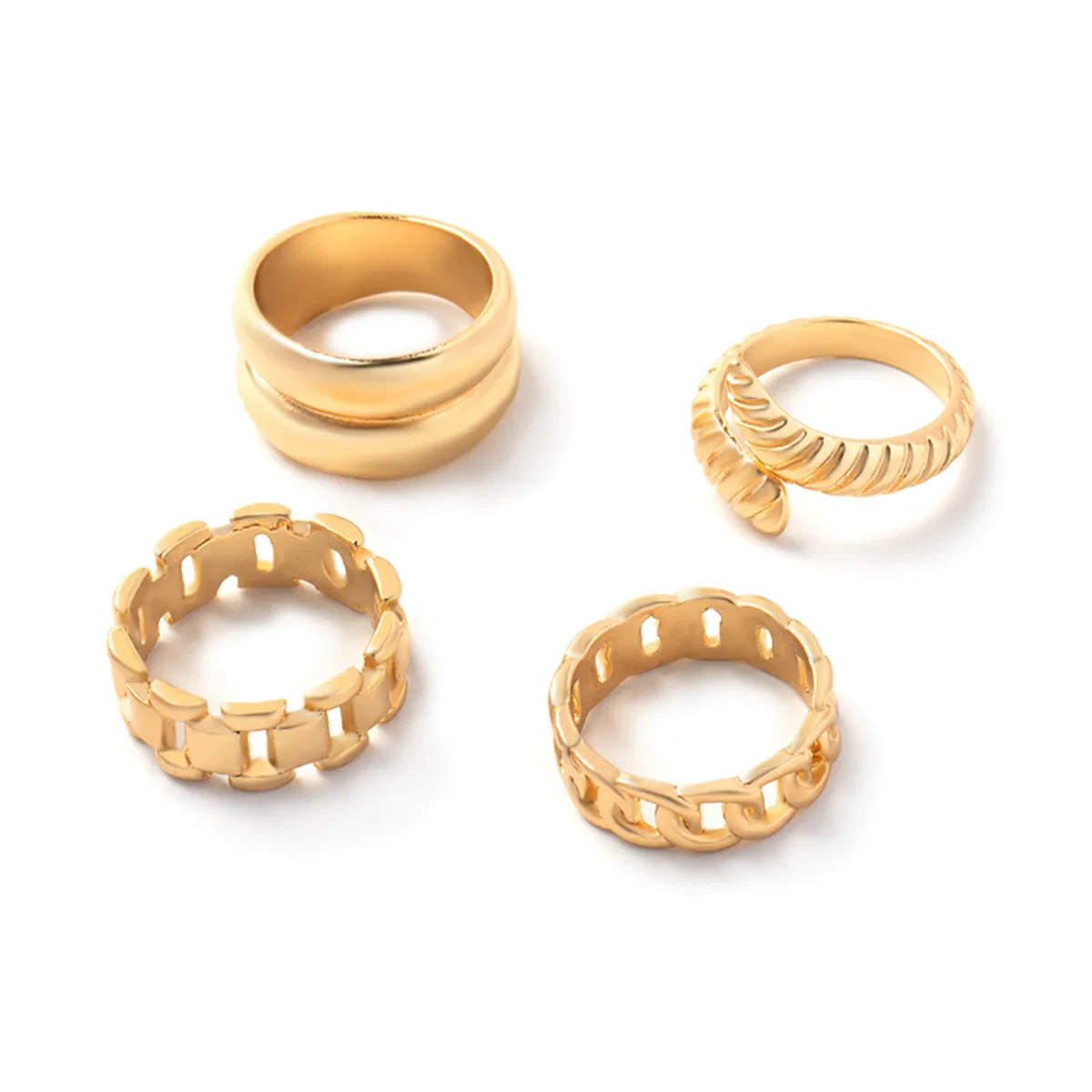 Simple Style Solid Color Alloy Wholesale Open Rings