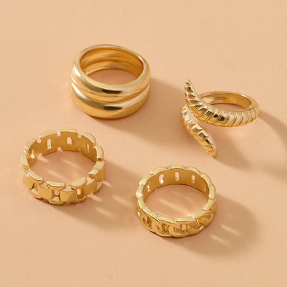 Simple Style Solid Color Alloy Wholesale Open Rings