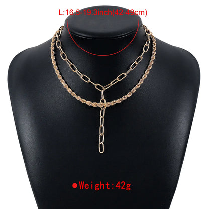 Simple Style Solid Color Alloy Women's Layered Necklaces