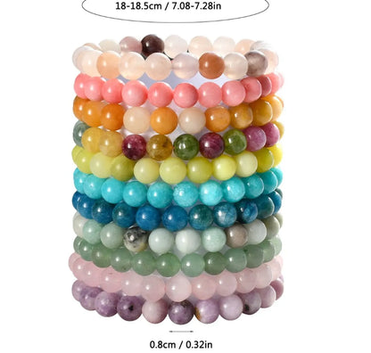 Simple Style Solid Color Artificial Gemstones Natural Stone Beaded Handmade Unisex Bracelets