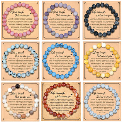 Simple Style Solid Color Artificial Gemstones Natural Stone Beaded Handmade Unisex Bracelets