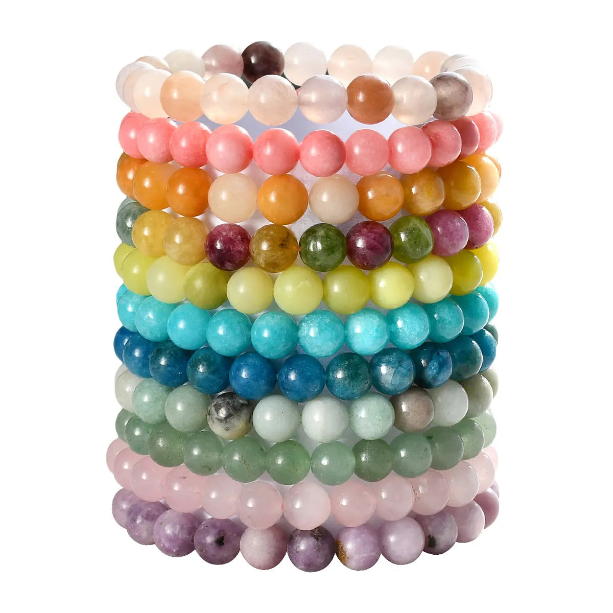 Simple Style Solid Color Artificial Gemstones Natural Stone Beaded Handmade Unisex Bracelets