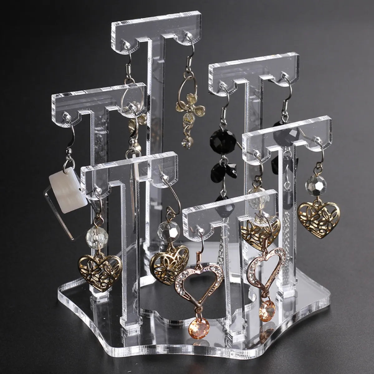 Simple Style Solid Color Arylic Jewelry Rack