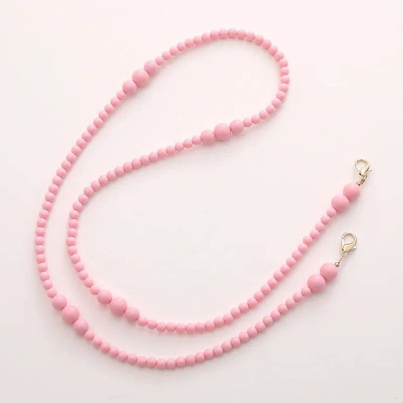 Simple Style Solid Color Bow Knot Arylic Nylon Beaded Mobile Phone Chain