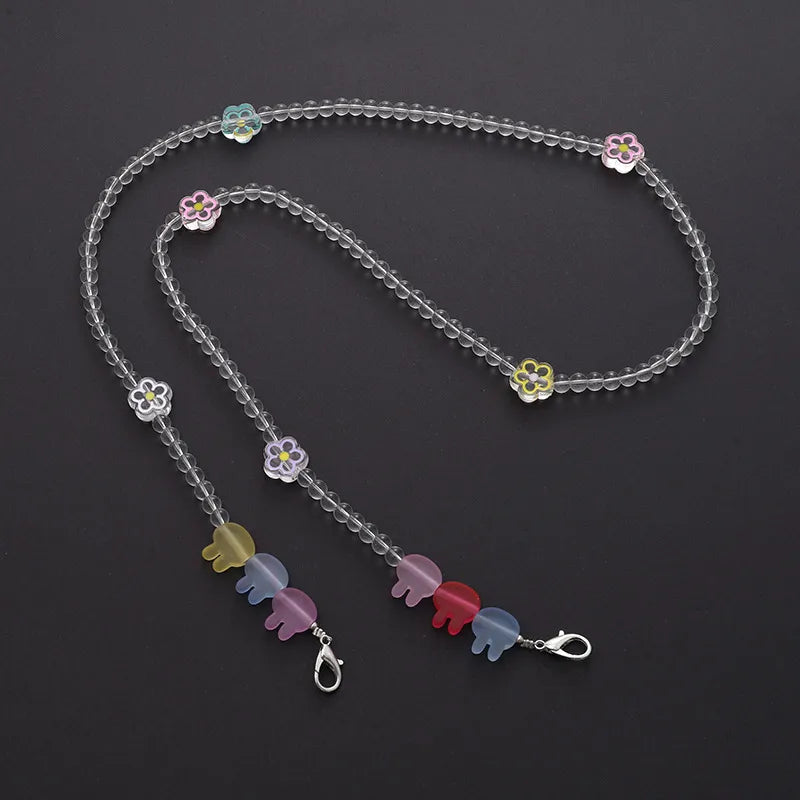 Simple Style Solid Color Bow Knot Arylic Nylon Beaded Mobile Phone Chain