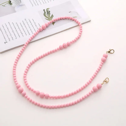 Simple Style Solid Color Bow Knot Arylic Nylon Beaded Mobile Phone Chain