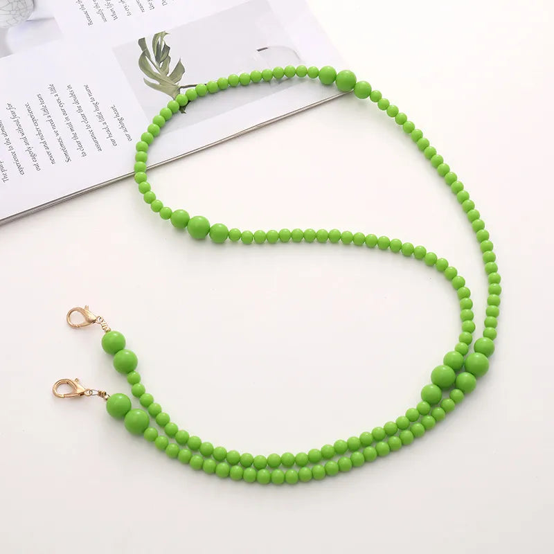 Simple Style Solid Color Bow Knot Arylic Nylon Beaded Mobile Phone Chain