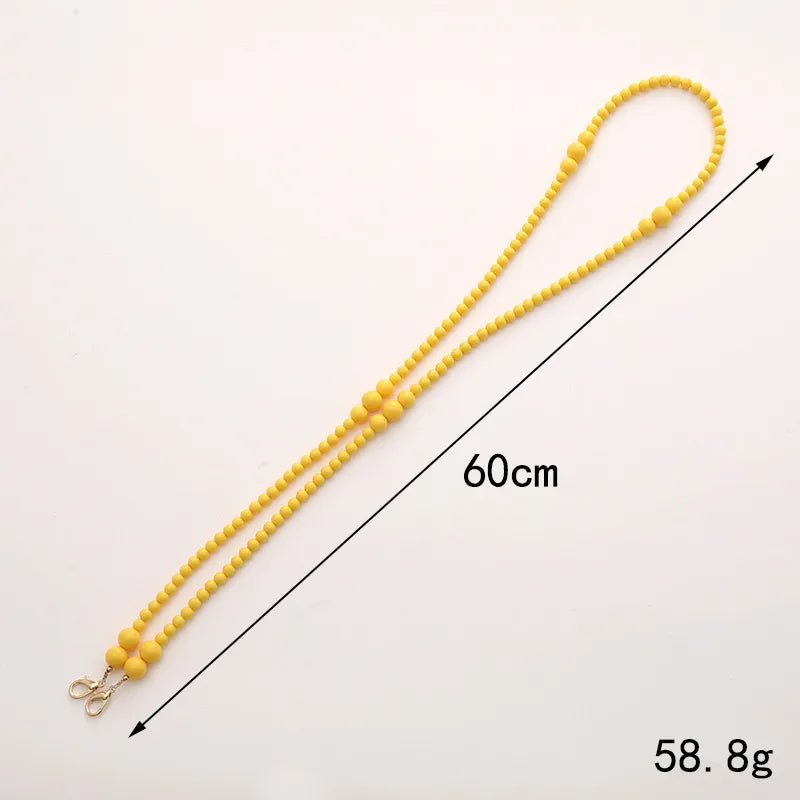 Simple Style Solid Color Bow Knot Arylic Nylon Beaded Mobile Phone Chain