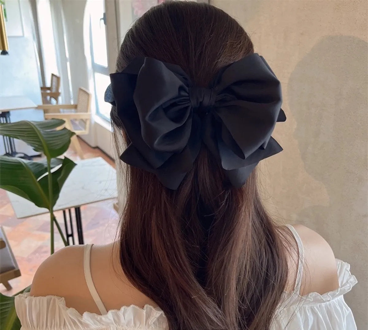 Simple Style Solid Color Bow Knot Cloth Hair Clip