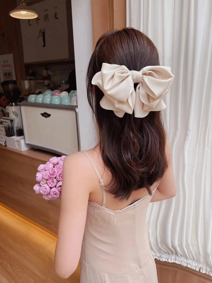 Simple Style Solid Color Bow Knot Cloth Hair Clip