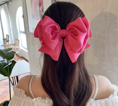 Simple Style Solid Color Bow Knot Cloth Hair Clip